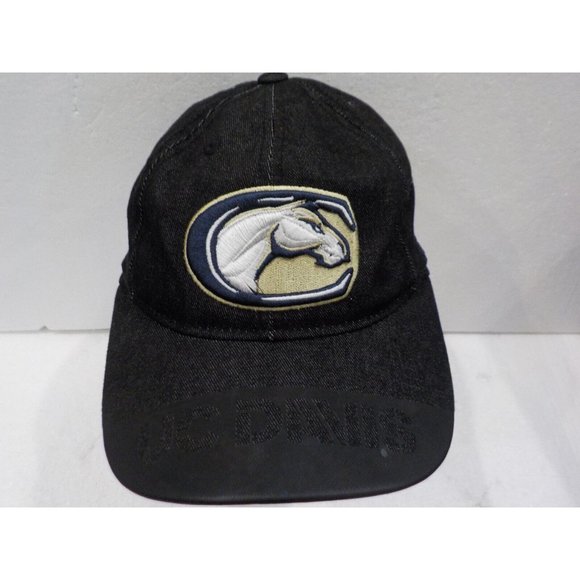 adidas Other - Rare Adidas UC Davis Mustang NCAA Black Denim Embroidered Snapback Hat/Ball Cap